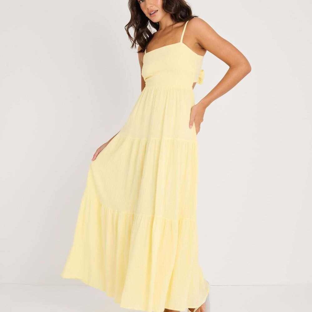 Mooloola Dusk Maxi Dress – Butter – NWT - Adjustable Straps Lined​
